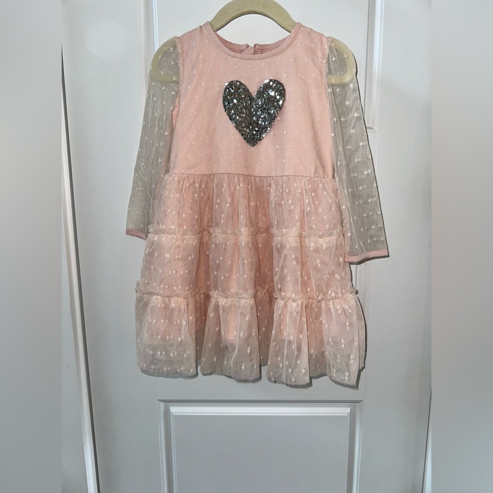 Bardot Junior Dress with Sequin Heart